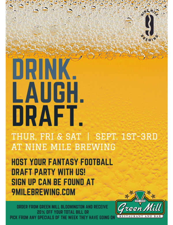 Fantasy Football Draft Party - Nine Mile Brewing